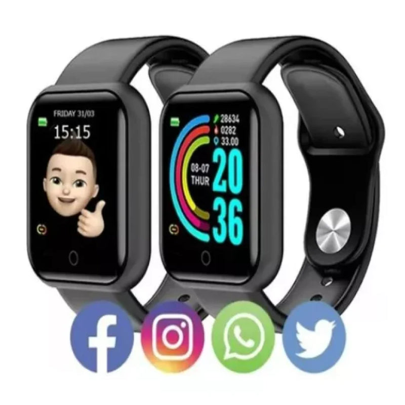 TechStyle D20 - Smartwatch Bluetooth para Android e iOS