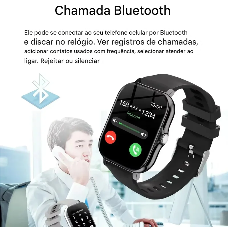 ActiveFit - Smartwatch Bluetooth com Monitor de Frequência Cardíaca